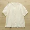 Verão 2026 Novo Estilo Vintage Feminino Solto Casual Versátil Sem Mangas Camiseta Manga Curta Branco Tendência