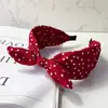 Nova tiara coreana, laço estilo retrô de Hong Kong com orelhas de coelho, tiara simples de tecido largo com bolinhas, doce, para mulheres
