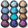 Material PET transfronterizo de alta luminosidad, lámina láser de 3 mm con cuatro esquinas, polvo brillante cuadrilateral, material para joyería de manicura.