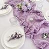 Caminho de Mesa Estilo Boêmio, Caminho de Mesa de Chiffon Franzido de Bali, Toalha de Mesa Trançada Estilo Europeu, Decoração para Festa de Casamento