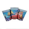 Coleção de Artigos para Festa de Aniversário Infantil com Tema de Carros Vermelhos e Azuis: Pratos de Papel, Guardanapos, Toalhas de Mesa, Conjunto de Desenho Animado