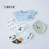 Babero de Algodón Puro Estilo Coreano para Bebé Toalla para Babas de Bebé Giratorio 360 Grados Bolsillo para Babas Impermeable Flor Absorción Rápida