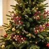 Buquê de bolas decorativas de Natal, ramos, guirlanda de árvore de Natal, arranjo floral, fabricação personalizada em fábrica transfronteiriça, ramos de bagas de espuma com glitter
