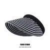 Diadema Rayada Estilo Jiang Shuying, Sombrero de Sol para Mujer, Nuevo Modelo Verano 2025, Sombrero Plegable de Concha con Parte Superior Abierta
