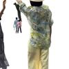 Ropa de Verano Estilo Vacacional, Productos Europeos de Moda, Camisa Floral Casual de Alta Gama con Protección Solar, Set de Dos Piezas de Pantalones Anchos de Pierna Suelta