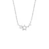 Nuevo Collar de Plata de Alta Venta, Cadena para Clavícula con Estrellas Incrustadas de Piedras, Joyería de Plata Estilo Coreano Linda y Dulce, Regalo de Cumpleaños