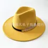 Sombrero de Lana Negro de Exportación Europea y Americana para Primavera y Otoño para Mujeres Sombrero de Fieltro Retro Británico Versátil para Actuación en Escenario Jazz para Hombres