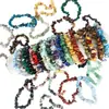 Gema de Cristal Natural Pulsera de Cristal Blanco Amatista Pulsera Irregular Joyería Decoración Personalizada Fabricante Mayorista