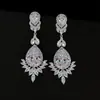 Pendientes de gota de agua de circón estilo ins retro europeo y americano, borla larga, pendientes largos de lujo, explosiones transfronterizas e6072