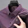 Nueva Camiseta de Hombre Papá de Mediana Edad Verano Seda de Hielo Camiseta Base de Hombre Top Camisa Polo Ropa de Hombre