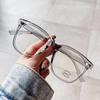 2023 Nuevo Marco Grueso Simple Armazón de Lentes Tr90 Lentes Anti-Luz Azul para Miopía Hombres Se Pueden Equipar con Lentes Planas con Graduación para Mujeres