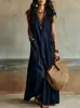 Amazon Transfronterizo 2026 Verano Nuevo Estilo Europeo y Americano Elegante Hombros Descubiertos Bohemio Vacaciones Vestido Camisa Holgado