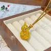 Colgante de Calabaza con Enredadera Filigrana Hueca Chapado en Oro Vietnamita Collar de Oro para Mujer Cadena de Suéter Estilo Chino Nuevo Retro