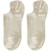 Calcetines para Mujer Calcetines Cortos Verano Delgados Color Sólido Patrón Vertical Boca Baja Transpirables Antideslizantes Que No Se Caen Blanco Invisibles Primavera y Otoño Calcetines Tipo Barco