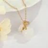 Colgante de collar de piedra de calabaza de circonio incrustado de oro real de 14 quilates chapado en cobre puro Estilo coreano Colgante de doble felicidad incrustado Accesorios de joyería