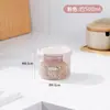 Tarro de plástico transparente sellado para cocina, caja para almacenar granos, redondo, para alimentos, leche en polvo, con tapa