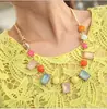 Joyería de moda europea y americana color caramelo bohemio fresco colorido gema ojo de gato collar corto