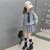 Vestido de niña Primavera y Otoño 2025 Nuevo Estilo Occidental Moda Deportiva Infantil Vestido de Primavera para Niña Traje de Falda con Sudadera