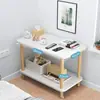 Mesa de noche pequeña minimalista para apartamentos de alquiler, mesa de café pequeña para dormitorio, mesa de noche simple con estante de almacenamiento