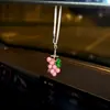 Artículo Popular Transfronterizo: Adorno para Colgar en el Coche de Arcilla Cerámica Uva Morada Incrustada de Diamantes, Colgante Creativo Brillante de Diamantes Fruta Uva Verde para Espejo Retrovisor del Coche