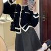 Abrigo Suéter Corto para Mujer Otoño e Invierno Explosiones Cardigan Tejido de Alta Calidad Estilo Hong Kong Chic Chic Chic Top Interior Ropa de Primavera