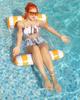 2023 Malla de Agua Sillón Reclinable Plegable Inflable Respaldo Rayado Fila Flotante Hamaca Acuática Flotador de Diversión Soporte para Fila Flotante