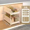 Estante de almacenamiento extraíble para fregaderos de cocina, un organizador multicapa y multifuncional para botellas de especias, diseñado para usarse dentro de los gabinetes