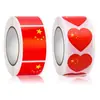 Evento del Día Nacional Bandera Roja Cinco Estrellas, Pegatinas en Forma de Corazón, Pegatinas Patrióticas para la Cara, Pegatinas para Brazos y Ropa, Etiquetas No Adhesivas