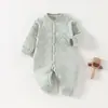 Roupas para Bebê Recém-Nascido para Primavera, Outono e Inverno, Macacão Quente Unissex de Algodão Puro, Macacão de Algodão Acolchoado com Abertura na Entreperna para Engatinhar, Roupa de Outono para Bebê