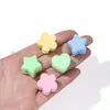 Cor de macaron tinta acrílica para assar coração estrela de cinco pontas furo grande contas soltas Pulseira DIY feita à mão acessórios de joias para miçangas