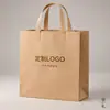Fabricante de sacolas planas vendas diretas atacado sacola de papel sacola de compras comerciante forte impressão espessada capacidade de carga papel kraft ecológico