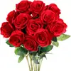 Flor de Rosa Artificial Individual, Flor Artificial de Seda, Flor Artificial para Boda, Flor de Rosa para Decoración de Hotel y Hogar