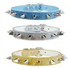 Coleira Punk com Rebites para Gato Filhote Corda de Tração Anti-Rasgo Coleira com Glitter Nova Corda para Cachorro