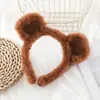 Diadema de Animales de Halloween de Nuevo Producto Transfronterizo Peluche Bonito Sombrero Orejas de Oso Oso de Dibujos Animados Tocado de Oso Diadema de Oso Marrón