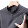 Venta Directa de Fábrica Otoño e Invierno Nuevo Estilo Sudadera Térmica de Doble Cara con Media Cremallera Moda Masculina Tendencia Camisa Base de Color Sólido