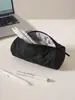 Feifan Nova Bolsa de Armazenamento Cilíndrica Redonda Multiuso com Luz de Diamante Bolsa Redonda Longa para Maquiagem Bolsa de Maquiagem Portátil para Viagens de Negócios e Viagens