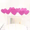 Decoração de Bolo Estrela de Cinco Pontas 3,5cm Papel Glitter Coração Estrela de Cinco Pontas Topper de Aniversário Decoração