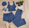 Pijama de mujer más vendido transfronterizo, conjunto casual de camisola acanalada, disponible en tallas grandes, ropa de casa para mujer al por mayor para comercio exterior