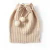 Cachemira 2026 Otoño/Invierno Nuevo para Mujer de Alta Gama Tejido para Exterior Calidez con Cordón con Pompón Protección para Orejas Gorro Tejido Casual