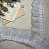 Em Estoque Renda Chiffon de 4cm com Babados em Camada Dupla, Acessórios de Renda Plissada para Acabamento, Renda de Gaze Macia para Borda