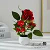 Bonsai de Rosa Pequena Criativo Flor Artificial Decoração de Casa Enfeites Adereços de Fotografia Flores Artificiais Flores Artificiais Plantas Artificiais em Vasos