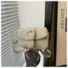 Estilo Coreano 2026 Verano Nuevo Fresco Retro Correa de Cuero Pinzas Moda Casual Simple Hombro Único Cruzado Axila Pequeña Bolsa Cuadrada