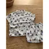 Pijama Coreano Retro de Solapa con Estampado de Perros de Manga Corta para Mujer 2026 Verano Nuevo Conjunto de Shorts de Talla Grande para Casa