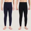 Calentadores largos para hombre de color liso sin bolitas cintura alta otoño Calentadores largos ropa interior para hombre leggings