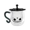 Bonita taza de oso de dibujos animados, taza doble para café, leche, creativa taza de oso de cristal, taza para beber jugo en el hogar