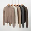 Suéter Zíper Meio Alto 100% Caxemira Pura Outono e Inverno Novo Suéter Feminino Torcido para Usar por Baixo Estilo Doce Suéter Pulôver Curto