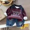 2026 Nuevo Estilo Conjunto de Sudadera con Estampado de Letras para Niños de Primavera y Otoño Ropa Deportiva de Primavera para Niños Ropa para Bebés Venta al por Mayor