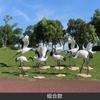 Simulação de guindaste ao ar livre, escultura, jardim, paisagem, jardim, jardim de pedras, piscina, decorações de pátio, guindaste branco, ornamentos de guindaste de coroa vermelha