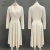Modelo de Sitio Independiente Transfronterizo Nuevo 2026 de Amazon: Vestido de Fiesta Elegante de Cuello en V Estilo Francés de Alta Gama, Ceñido a la Cintura, Adelgazante