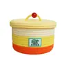 Caja de regalo de cuerda de algodón con bloques de color creativos para vacaciones infantiles, un regalo de almacenamiento genial para el verano con un toque de alta gama